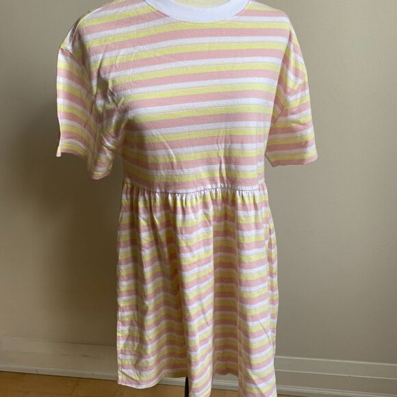 BP Women Striped Mini Baby Dress BNWOT Short Sleeve Organic Cotton - Picture 2 of 7